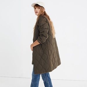 Madewell Quilted Military Jacket - Green, XS